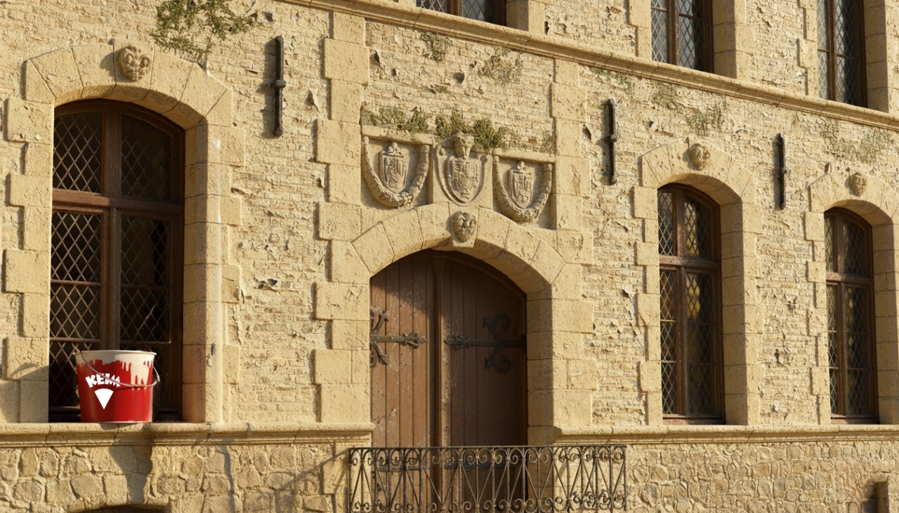 Eski Tuğla ve Doğal Taş Yapılar İçin Mineral Esaslı Potasyum Silikat Boya : KEIM Restauro Lasur